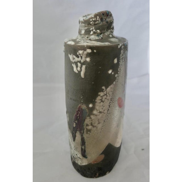 Ceramic Vintage Polychrome Stoneware Vase by Phill Rogers, 1980 For Sale - Image 7 of 8