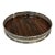 1960s Italian Silverplate Pierced Gallery Tray With Faux Bois Bakelite or Formica Surface For Sale