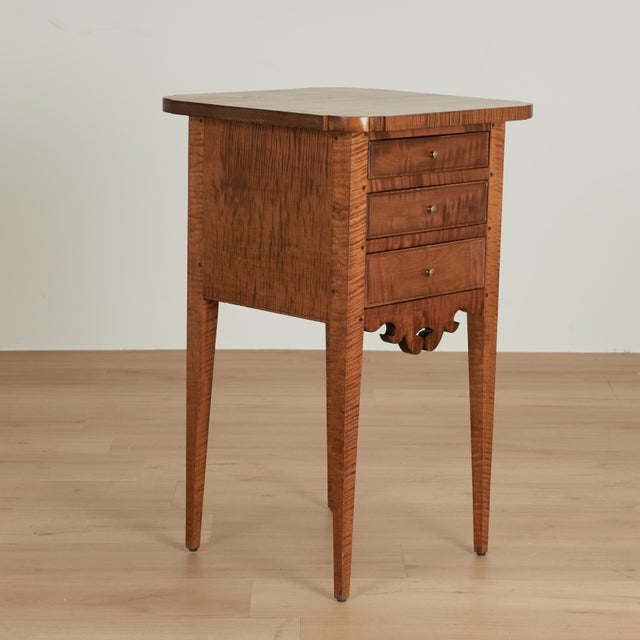 Pair of Antique American Federal Tiger Maple Stands For Sale - Image 14 of 18