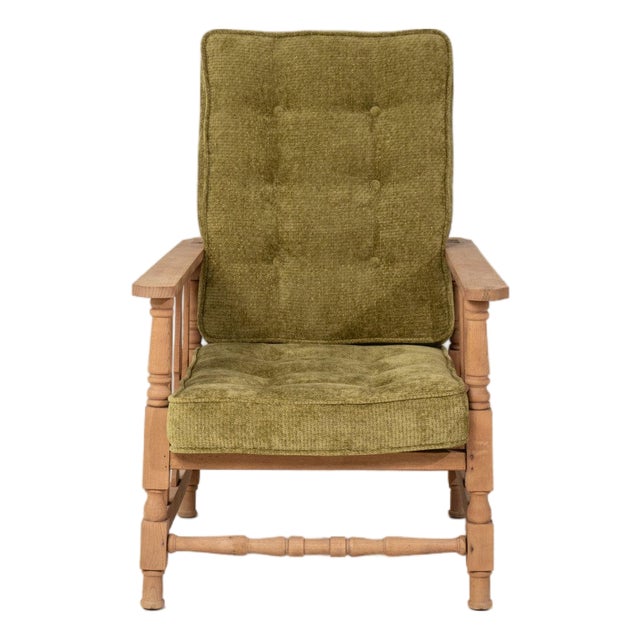 19th Century France Green Wood Armchair For Sale