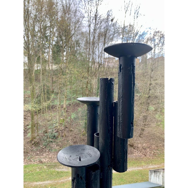 Brutalist Cast Iron Candlestick, 1970s For Sale - Image 10 of 16