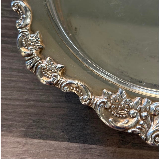 Baroque by Wallace Vintage Silver-Plate Wine Coaster For Sale In Phoenix - Image 6 of 11