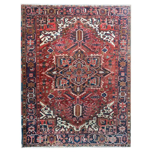 Early 20th Century Persian Heriz Rug For Sale - Image 13 of 13