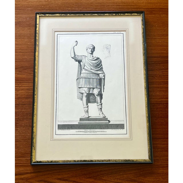 Pair of Original Etchings of Ancient Roman Statues,18th Century Attributed to Pietro and Ferdinando Campana For Sale - Image 4 of 18