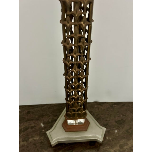 Large Antique Bronze Brass Church Altar Candleholder For Sale - Image 11 of 12