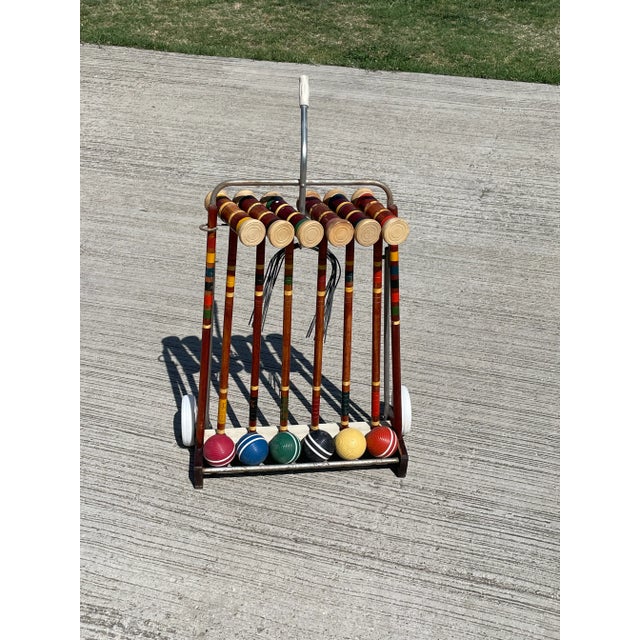 Mid-Century Modern Croquet Set With Cart For Sale - Image 3 of 8