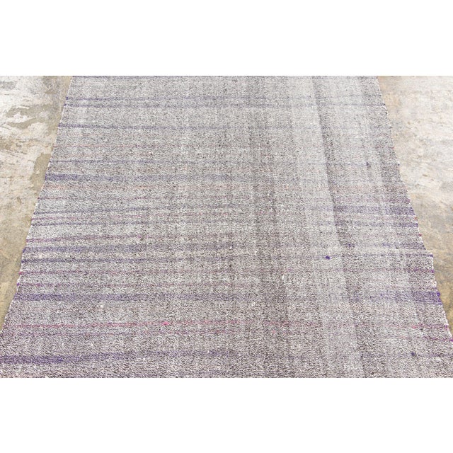 Rug & Kilim Vintage Chaput Kilim Wool Runner With Textural Stripes by Rug & Kilim, 1950-1959 For Sale - Image 4 of 9