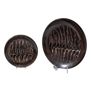 Set of Two Ceramic Bowls by Nereo Boaretto (1914-1977), Italy, 1972 For Sale