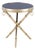 Pasargad Home Eloise Tempered Glass Ringed Side Table, Gold For Sale