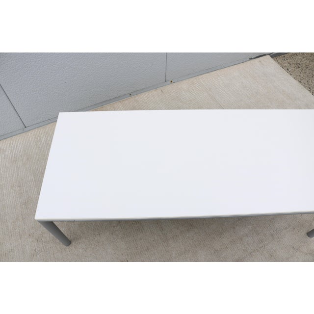 Modern Chris Adamick for Allsteel Parallel Rectangular White Top Coffee Table For Sale - Image 9 of 12