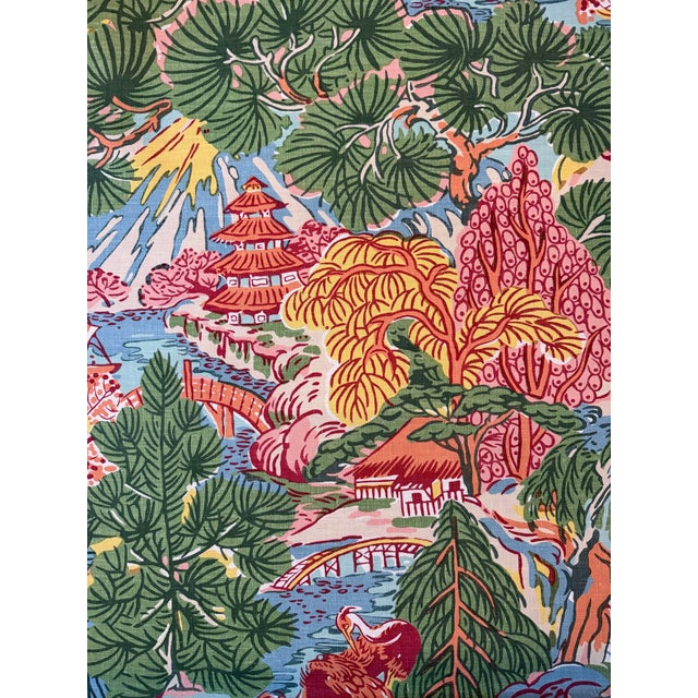 Thibaut F942026 Pagoda Trees Pink and Green Fabric 8 yards Brand Thibaut Fabric Book / Collection Sojourn Pattern Pagoda...