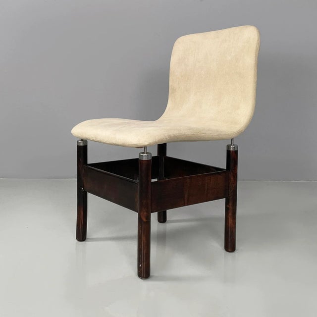 Italian modern sky, wood and metal chairs Chelsea by Vittorio Introini for Saporiti, 1960s Set of six chairs model Chelsea...