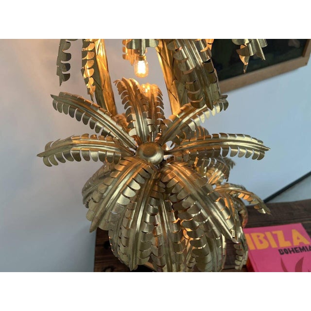 Four-Headed Brass Palm Tree Table Lamp, 010s For Sale - Image 14 of 18