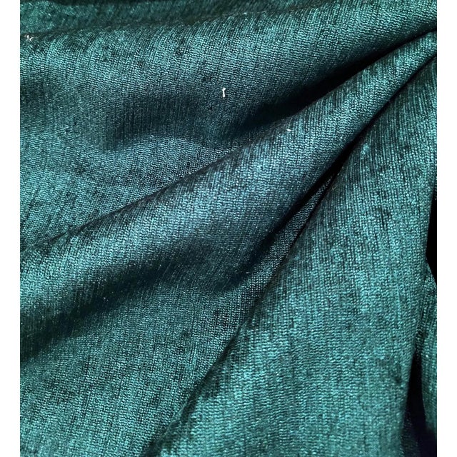 2010s Schumacher "“Sicily” Jade Silk Blend Chenille Fabric- 8.4 Yards For Sale - Image 5 of 7