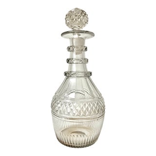 Antique Georgian Cut Crystal Decanter & Stopper For Sale