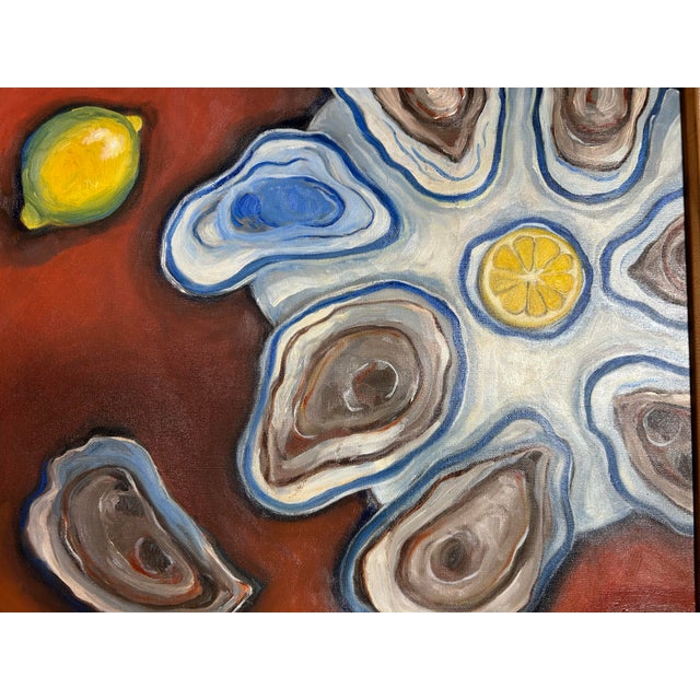 Original Framed Oil Painting of Oysters and Lemons by Alexandra Brown For Sale - Image 4 of 8