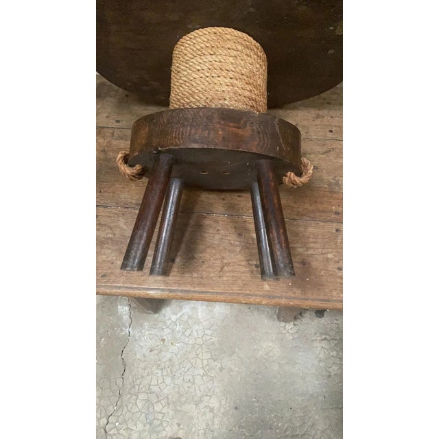 Mid-Century Wood & Rope Oval Gueridon Audoux Minet, Circa 1960 For Sale - Image 12 of 12