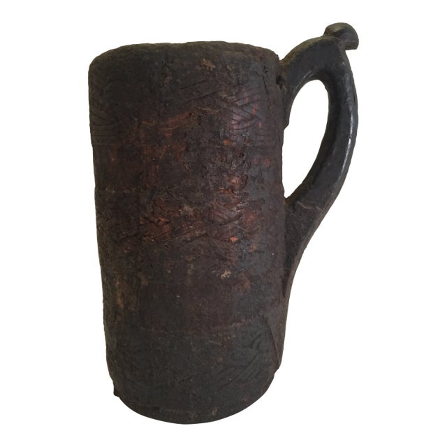 Antique Carved Milk Jug From Nepal For Sale