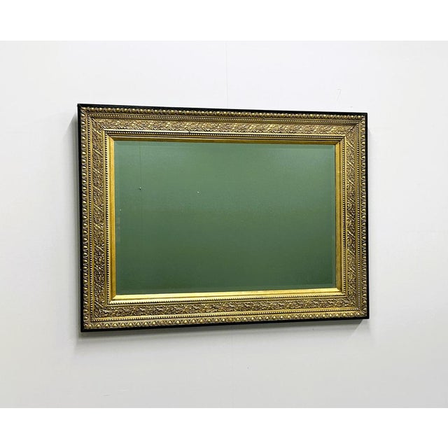 Vintage Rectangular Gold and Black Mirror, 1970s For Sale - Image 6 of 10