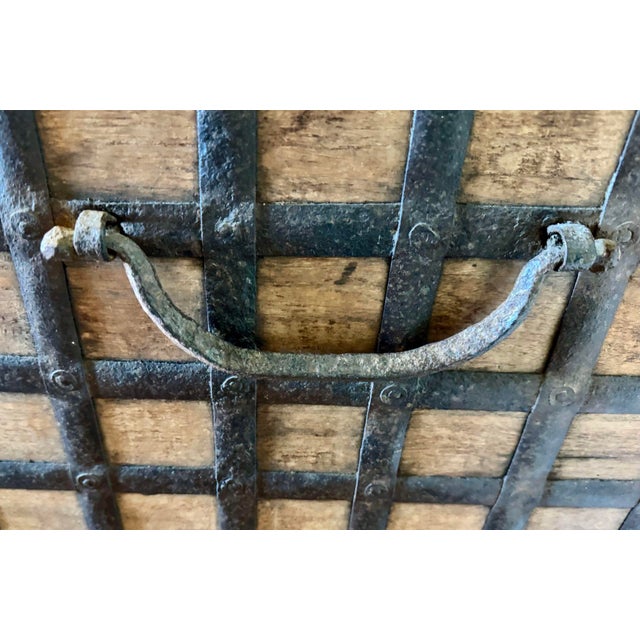 Mid 19th Century Rustic 19th Century Damchiya Dowery Trunk With Wooden Wheels. Impressive Size! For Sale - Image 5 of 12