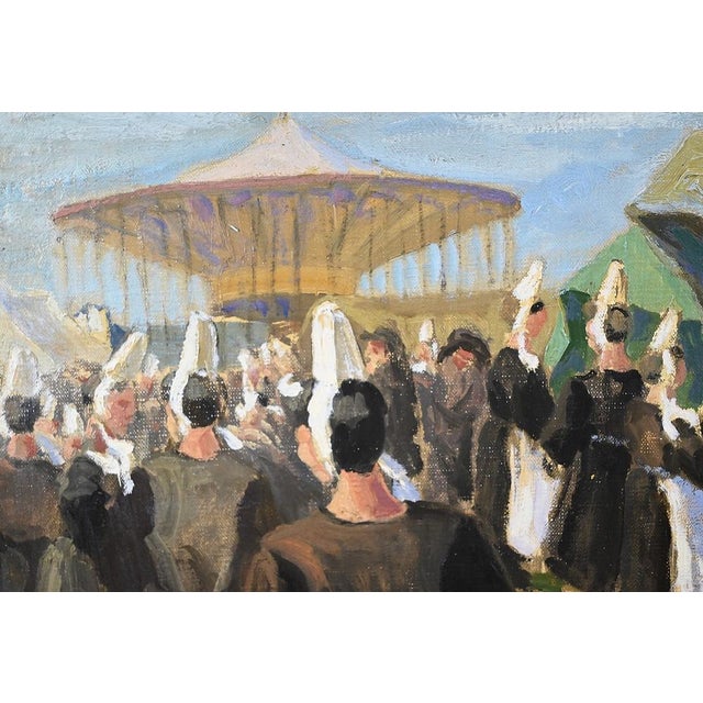 Le Pardon de la Joie Saint Guénolé, 1970s, Oil on Wood, Framed For Sale - Image 5 of 18