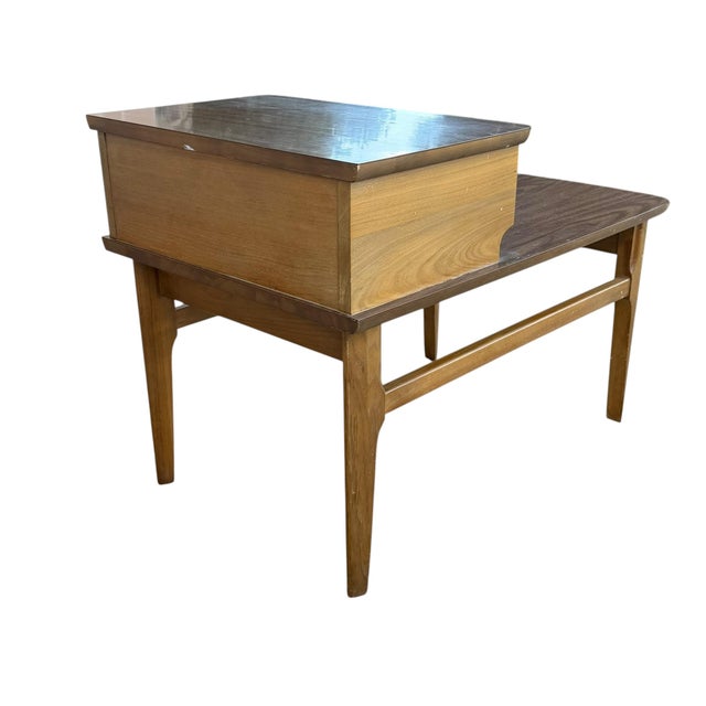 Mersman Mid 20th Century Modern Walnut and Laminate Set Up Side Table For Sale - Image 9 of 18