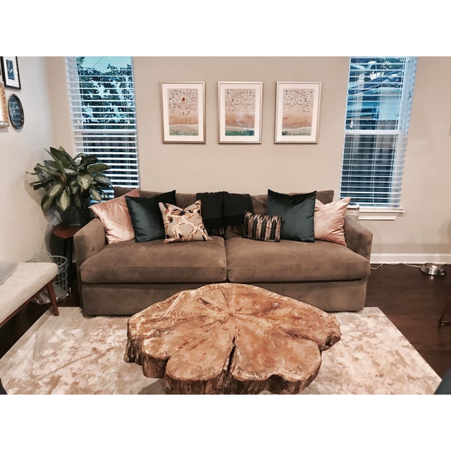 Crate Barrel Velvet Lounge Sofa Chairish