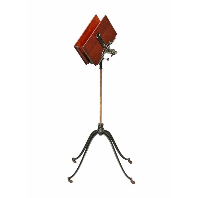 Antique Victorian Cast Iron & Cherry Dictionary Stand Rm Lambie New York For Sale - Image 9 of 11