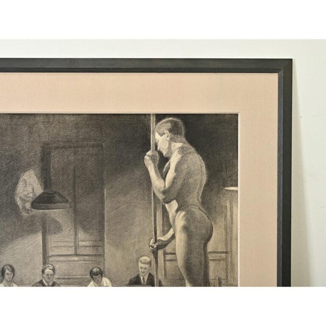 English 1920s Large Charcoal Life Drawing For Sale - Image 11 of 11