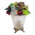 Vintage Czechoslovakia Frosted Glass Fruit Basket Table Lamp For Sale
