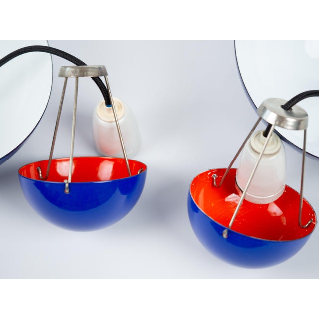Vintage FlowerPot Pendant Lamps by Verner Panton for Louis Poulsen, Set of 2 For Sale - Image 11 of 12