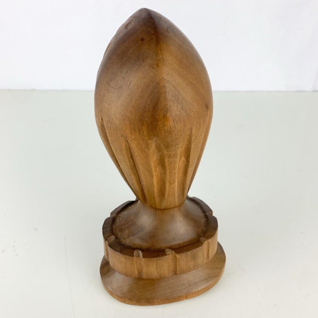 Vintage Don Quixote Bust Statue Bearded Man Hand Carved Wood Folk Art For Sale In Baltimore - Image 6 of 7