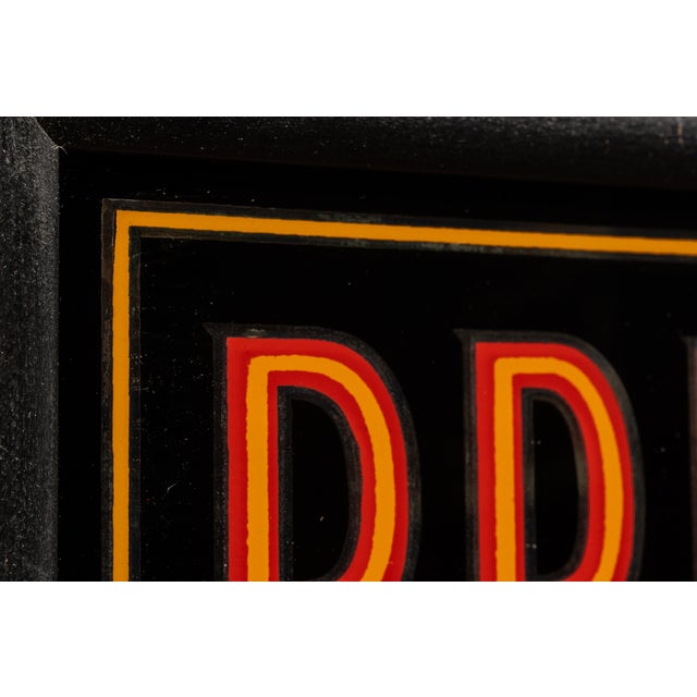 Early 20th Century Reverse Painted Glass Prescriptions Pharmacy Sign For Sale - Image 4 of 5