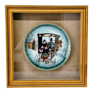 1980s Noel, Noel by P. Buckley Moss Framed Collectors Plate, Anna Perenna Bavaria