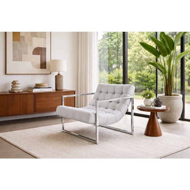 Mid-Century Modern Chrome Lounge Chairs Attributed to Milo Baughman For Sale In Los Angeles - Image 6 of 13