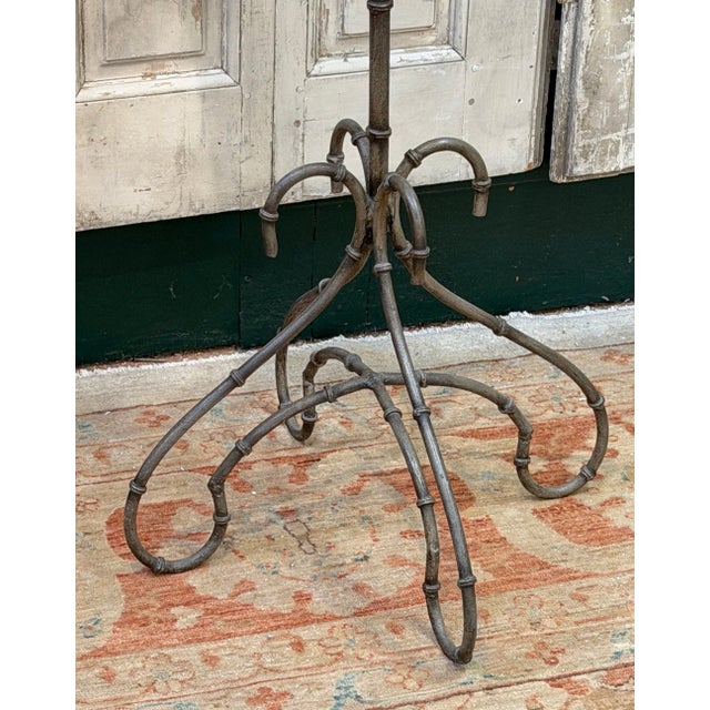Italian Trompe l’Oeil Faux-Bamboo Iron Music Stand with Candlestick, Circa 1970s For Sale - Image 11 of 15