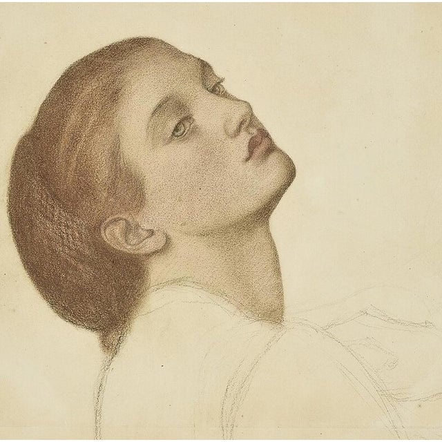 Gabriel Charles Dante Rossetti (Based on) Worries - The Virgin of the Garden, Flower of Mary Screen print signed in the...