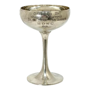 Antique Dated 1918 Sterling Silver S D Kennel Club Best Scottish Terrier Dog Show Presentation Trophy