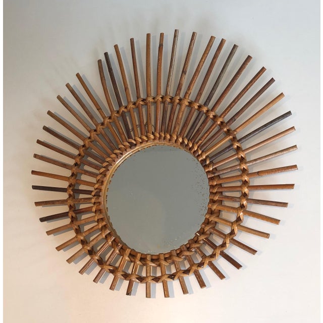 Rattan Mirror. French. Circa 1970 For Sale - Image 11 of 12