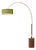 Tambo 92"h 1-Light Arc Lamp, Avocado Linen Shade, Dark Walnut Base, Weathered Brass, Dimmable, for Living Room or Bedroom For Sale