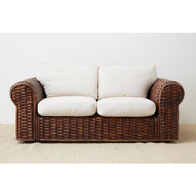 Ralph Lauren Home Polo Collection Woven Rattan Settee ...