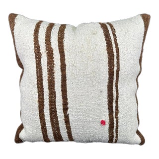 Turkish Hemp Pillow Cushion Natural Beige Brown Pillow Cushion Cover 24"x24" For Sale