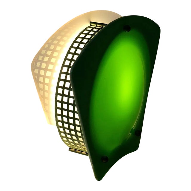 Night Light with Green and White Shades in Plastic, Austria, 1950s For Sale