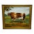 Victorian British Shorthorn Bull Pastoral Oil Painting in Gilt Frame c.1890 in the Manner of William Ward For Sale