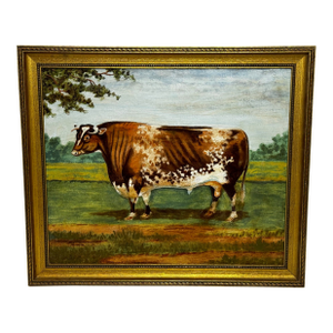 Victorian Oil Painting Prized Shorthorn Bull British School, in the Manner of William Ward