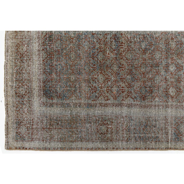 Antique Malayer Hand-Knotted Wool Accent Rug With Worn Distressed Patina For Sale In New York - Image 6 of 7