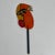 A whimsical vintage painted wood art face sculpture/mask on a stick. Stick it in a vase or on a wall and let it brighten...
