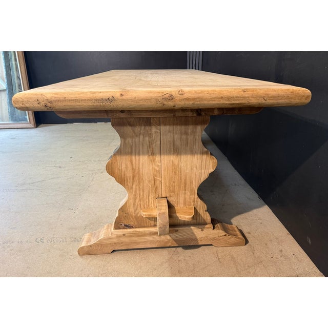 Brown Oak Farmhouse Dining Table, 1920 For Sale - Image 8 of 18