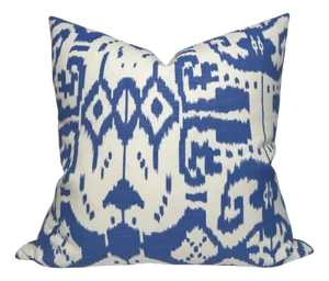 Island Ikat Pillow Cover in Royal Blue, 20x20 Pillow