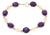 14k Yellow Gold Amethyst Oval Link Bracelet For Sale